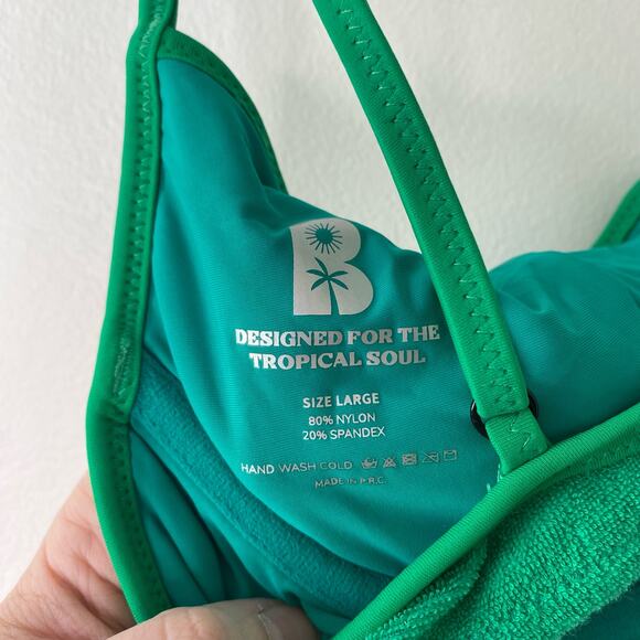 BLACKBOUGH SWIM Green Terry Fiona Underwire Bikini Swim Top Size Large - Picture 5 of 8